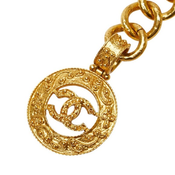 Vintage Chanel Coco Mark Round Chain Belt, Gold Plated, Women\'s, CHANEL main image 5